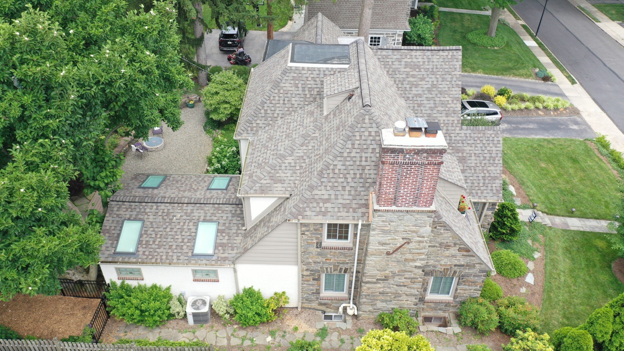 Custom skylights on a beautiful cottage