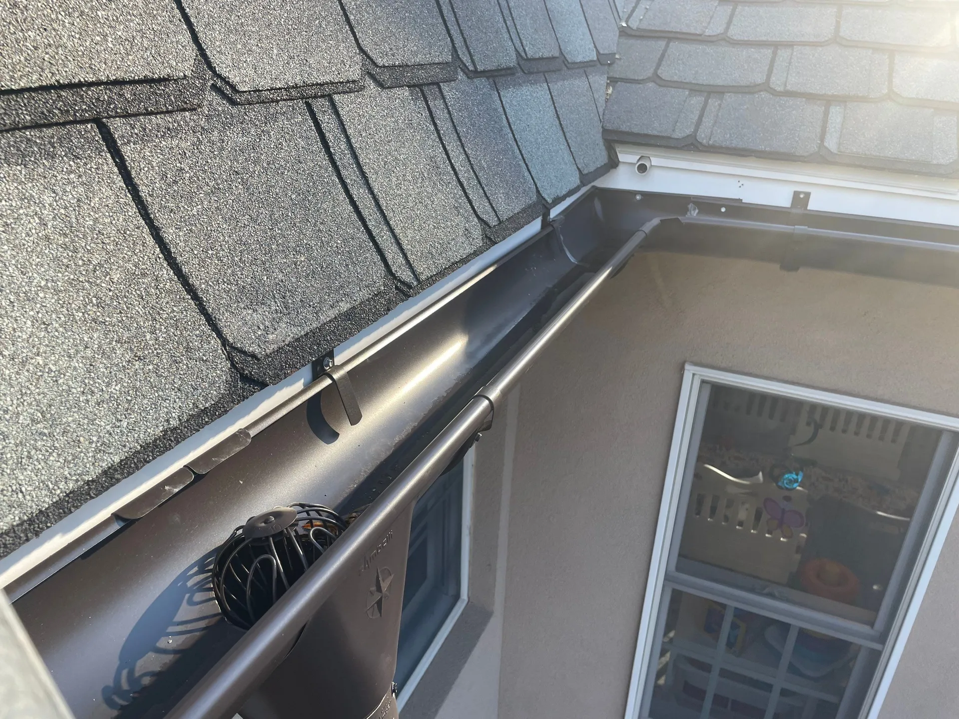 New gutter installation on a home