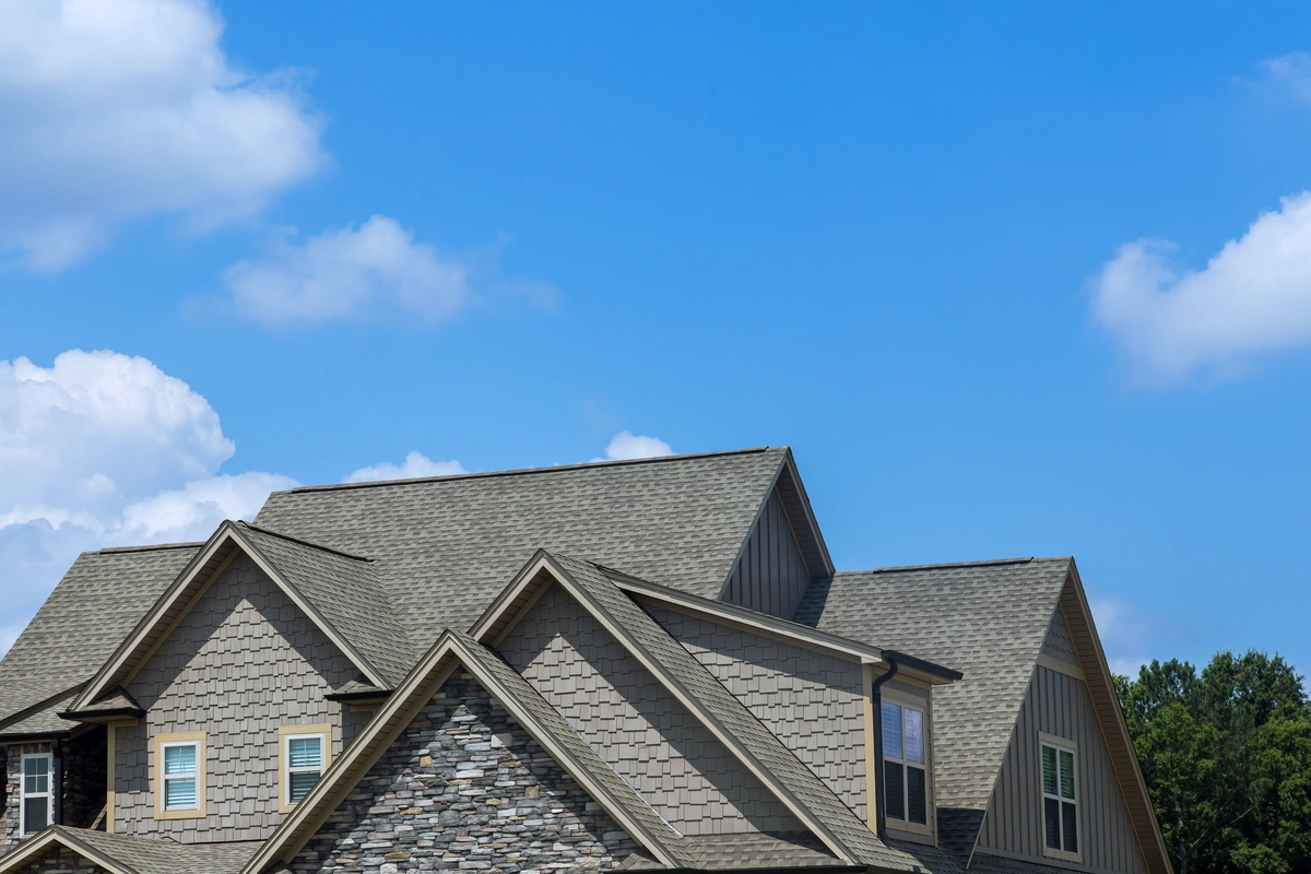 asphalt shingle roof against the sky