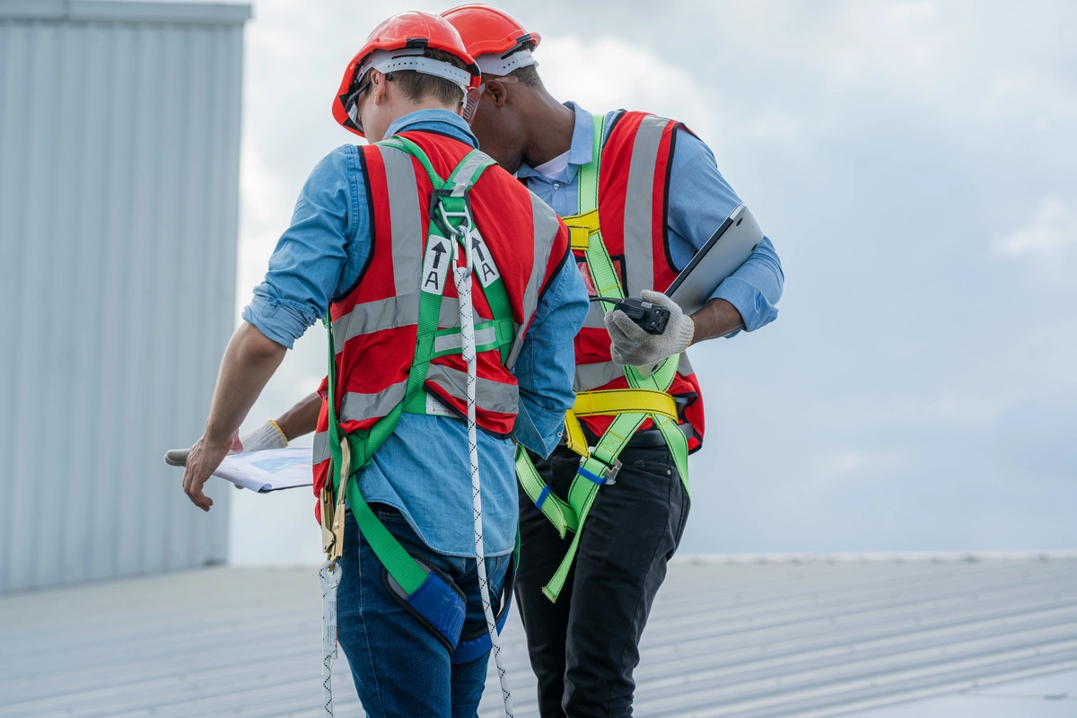 inspecting a commercial roof