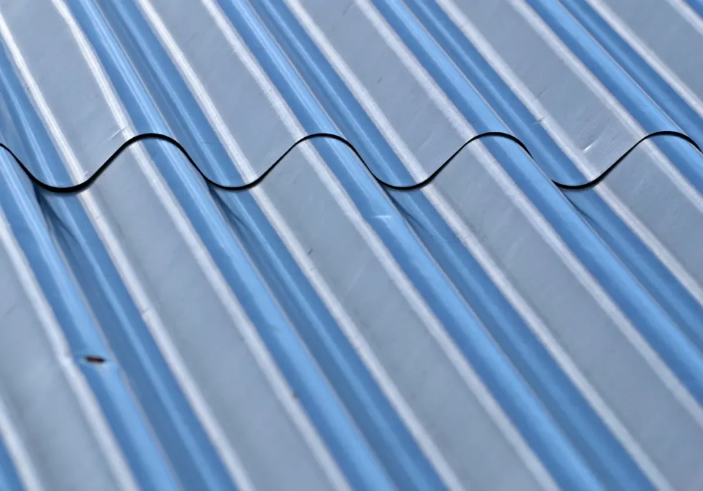 close up of a corrugated metal roof
