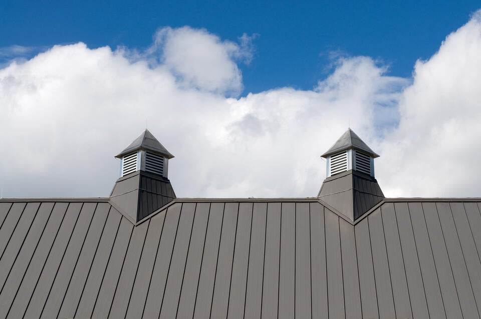 metal roof vents-gray standing seam metal roof with cupola vents