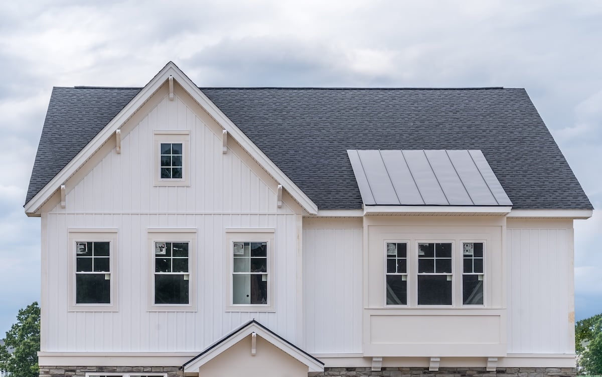 White vertical lap siding