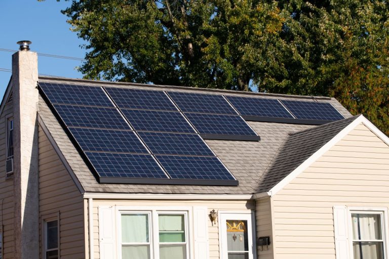 Solar panels installed on a roof